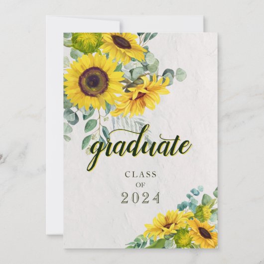 Faire-part de graduation du script de tournesol ph (Dos)