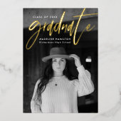 Faire-part de graduation du script Gold Foil moder (Recto)