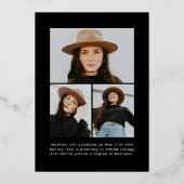 Faire-part de graduation du script Gold Foil moder (Verso)