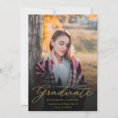 Faire-part de graduation du script photo Black Gol (Devant)