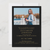 Faire-part de graduation du script photo Black Gol (Dos)
