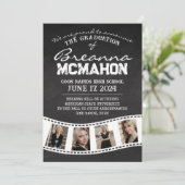 Faire-part de graduation du tableau de bord blanc (Debout devant)