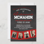 Faire-part de graduation du tableau de bord rouge (Devant)