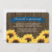 Faire-part de graduation du tournesol bleu de Coba (Dos)