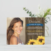 Faire-part de graduation du tournesol bleu de Coba (Debout devant)