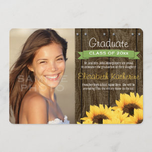 Faire-part de graduation du tournesol vert