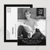 Faire-part de graduation élégamment pointé /Invita (Devant / Derrière)