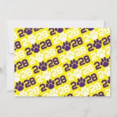 Faire-part de graduation Empreinte de patte violet (Dos)