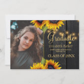 Faire-part de graduation en bois de grange de tour (Devant)