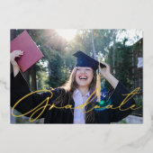 Faire-part de graduation en calligraphie or modern (Recto)