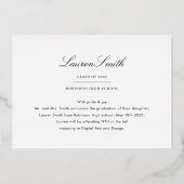 Faire-part de graduation en calligraphie or modern (Verso)