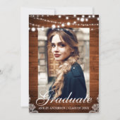 Faire-part de graduation en dentelle rustique (Devant)