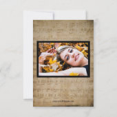 Faire-part de graduation en musique de feuille ave (Dos)