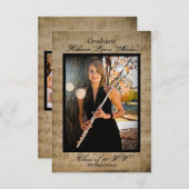 Faire-part de graduation en musique de feuille ave (Devant / Derrière)
