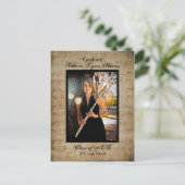 Faire-part de graduation en musique de feuille - C (Debout devant)