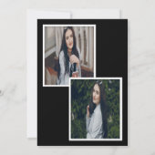 Faire-part de graduation en noir et blanc (Dos)