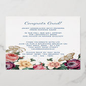 Faire-part de graduation en or bleu clair (Verso)