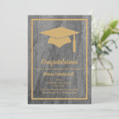 Faire-part de graduation en or et en granit Faux (Debout devant)