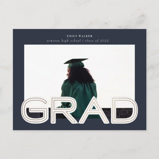 faire-part de graduation en or gras (Devant)