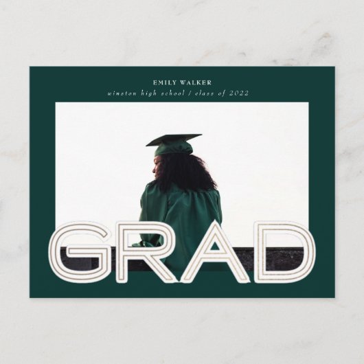 faire-part de graduation en or gras (Devant)