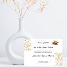 Faire-part de graduation en or sophistiquée