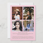 Faire-part de graduation en rose botanique tropica (Dos)