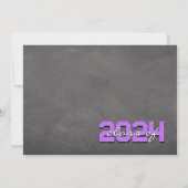 Faire-part de graduation en tableau noir et violet (Dos)