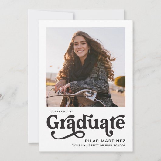 faire-part de graduation en typographie à deux pho (Devant)