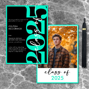 Faire-part de graduation en typographie Aqua moder