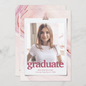 Faire-part de graduation en typographie moderne (Devant / Derrière)