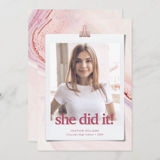 Faire-part de graduation en typographie moderne ch (Devant / Derrière)