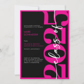 Faire-part de graduation en typographie rose moder (Devant)