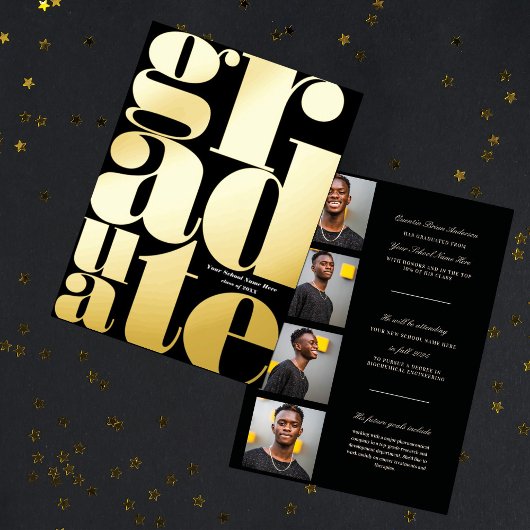 Faire-part de graduation en typographie simple mod