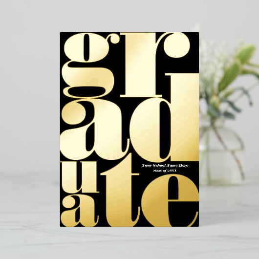 Faire-part de graduation en typographie simple mod (Debout devant)