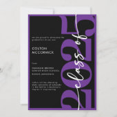 Faire-part de graduation en typographie violette m (Devant)