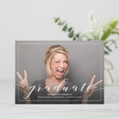 Faire-part de graduation et de la fête de la photo (Debout devant)