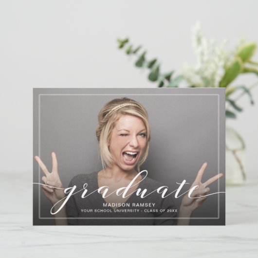 Faire-part de graduation et de la fête de la photo (Debout devant)