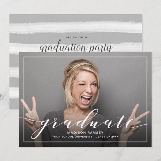 Faire-part de graduation et de la fête de la photo (Devant / Derrière)