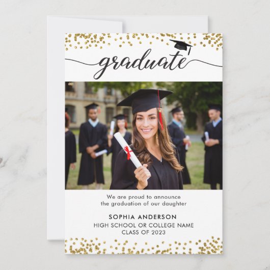 Faire-part de graduation Evite moderne (Devant)