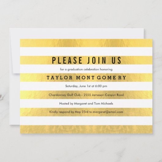 Faire-part de graduation fièrement brossé - Or (Dos)