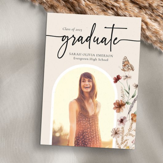 Faire-part de graduation florale