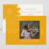 Faire-part de graduation florale de la Bohême d'or (Devant / Derrière)