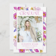 Faire-part de graduation florale d'été Invitation