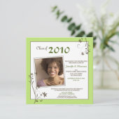 Faire-part de graduation florale Pastel (chaux) (Debout devant)