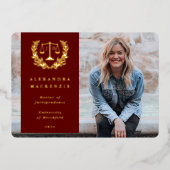 Faire-part de graduation Foil/Red JD (Recto)