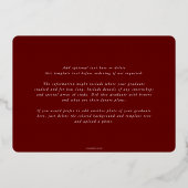 Faire-part de graduation Foil/Red JD (Verso)