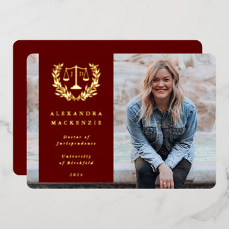 Faire-part de graduation Foil/Red JD