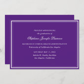Faire-part de graduation formelle pourpre (Devant / Derrière)