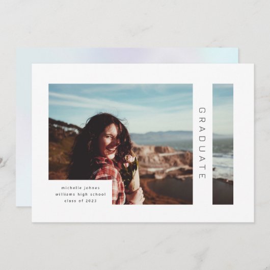 Faire-part de graduation géométrique moderne (Devant / Derrière)