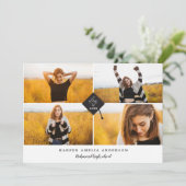 Faire-part de graduation géométrique multiphoto (Debout devant)